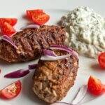 Bifteki – Greek meat patties stuffed with melted feta