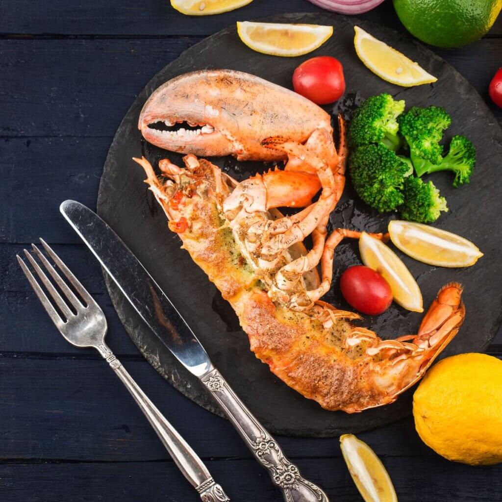 Lobster Thermidor, creamy French classic with crispy cheese top