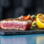 Juicy tuna steak with a crispy seared surface