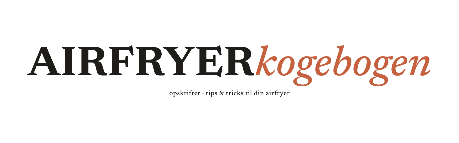 Airfryerkogebogen logo med tagline tips og tricks