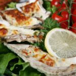 Gegratineerde oesters met knapperige kaaskorst uit de airfryer