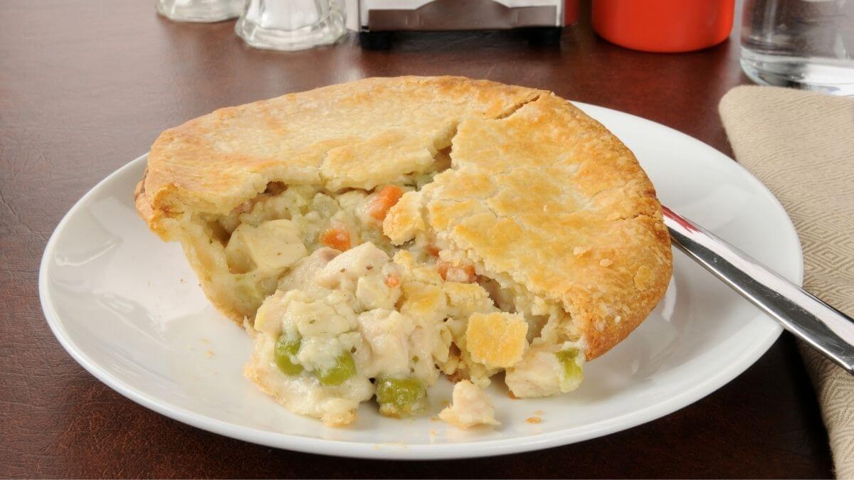 Classic American chicken pot pie with creamy filling under a crisp crust