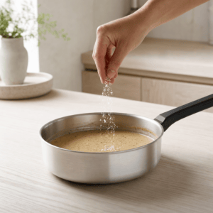 Pebersaucen smages til med salt