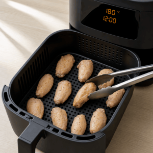 Kyllingevinger steges i et enkelt lag i min airfryer ved 180 grader