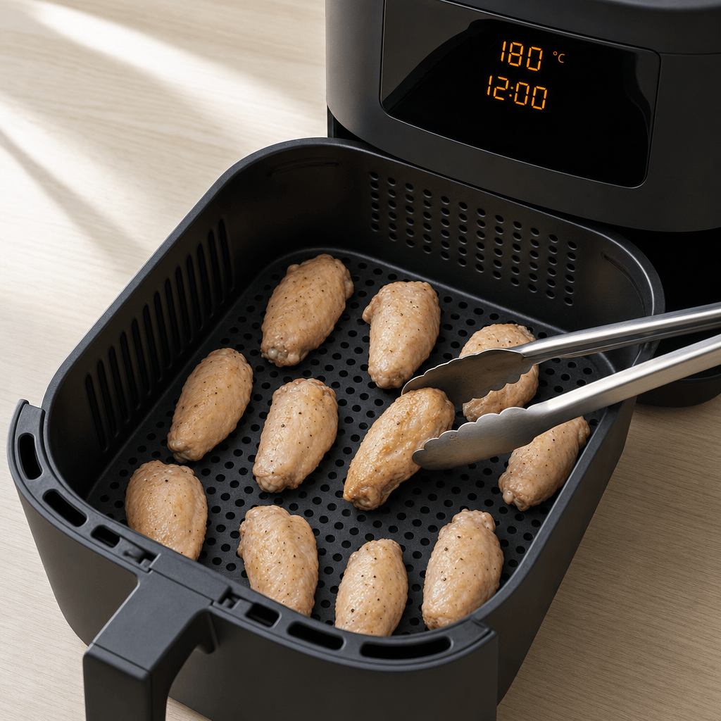 Kyllingevinger steges i et enkelt lag i min airfryer ved 180 grader