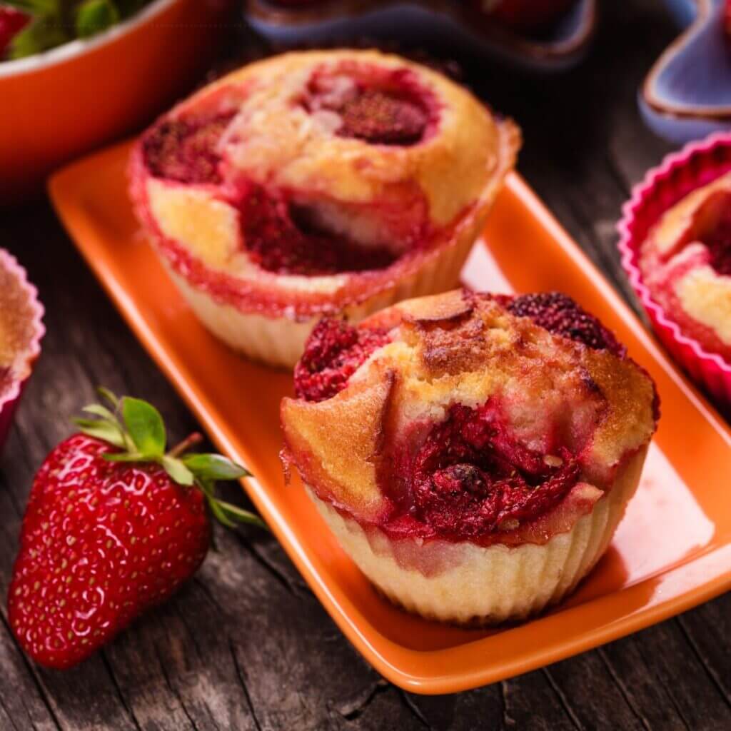 Jordbærmuffins lavet i min airfryer