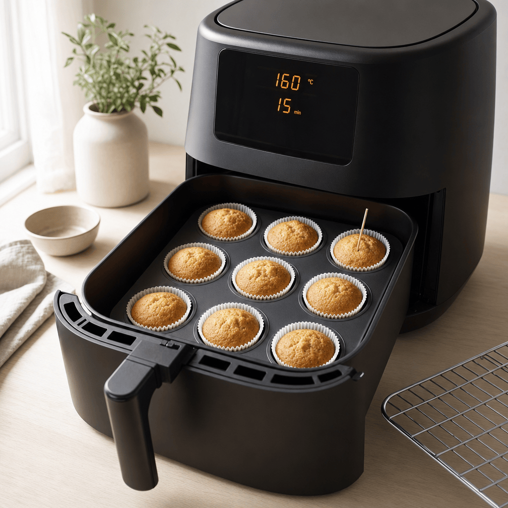 Muffinformene bager ved 160 grader i min airfryer