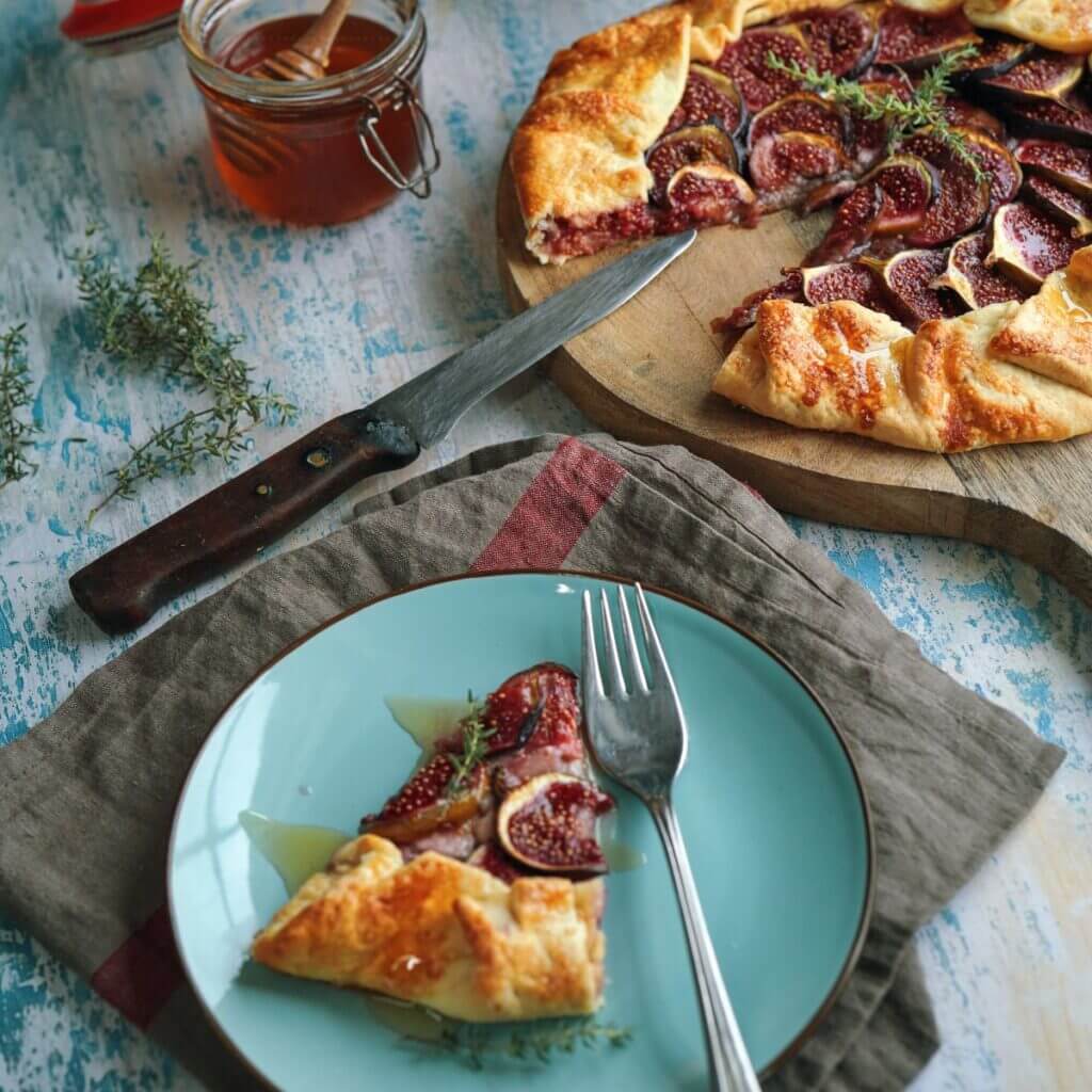 Dessert pizza med friske figner som jeg har lavet i min airfryer