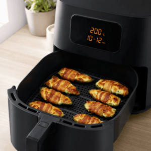 Jalapeno poppers tilberedes med ostesiden opad i min airfryer
