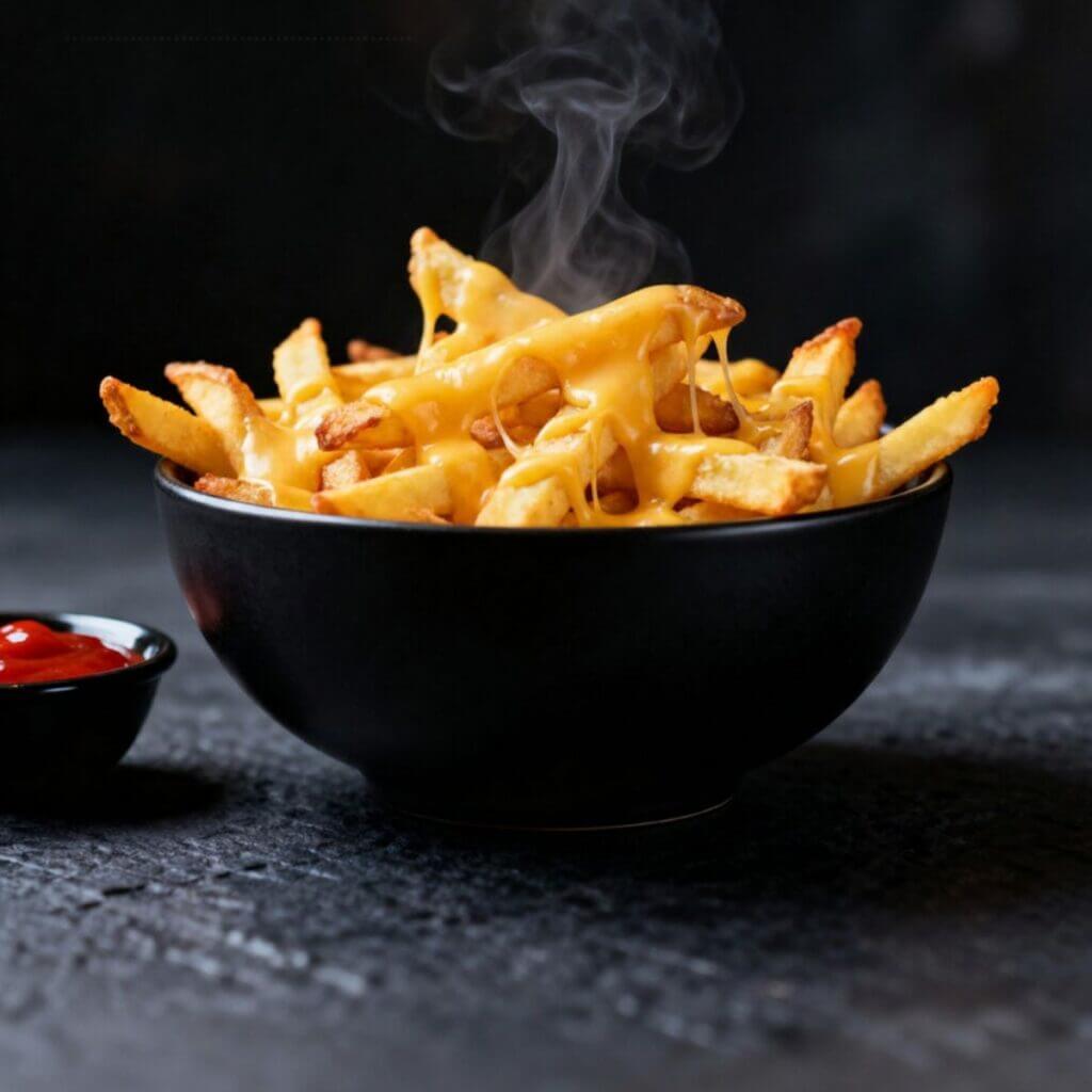 Pommes frites med ost lavet i airfryer perfect Cheese fries