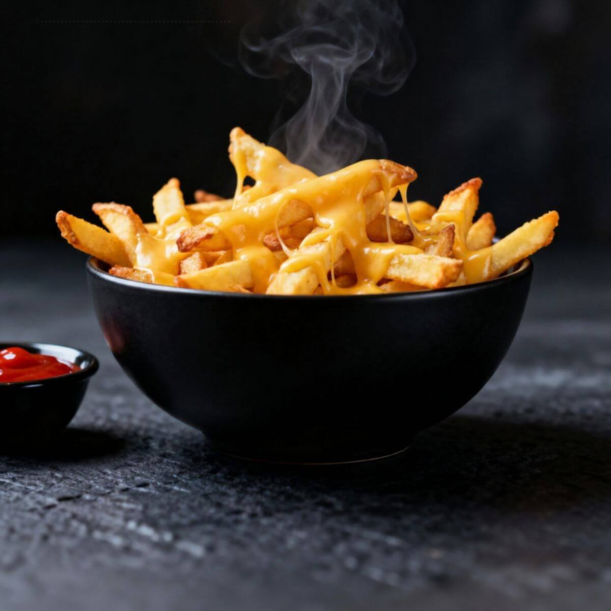 Pommes frites med ost i airfryer