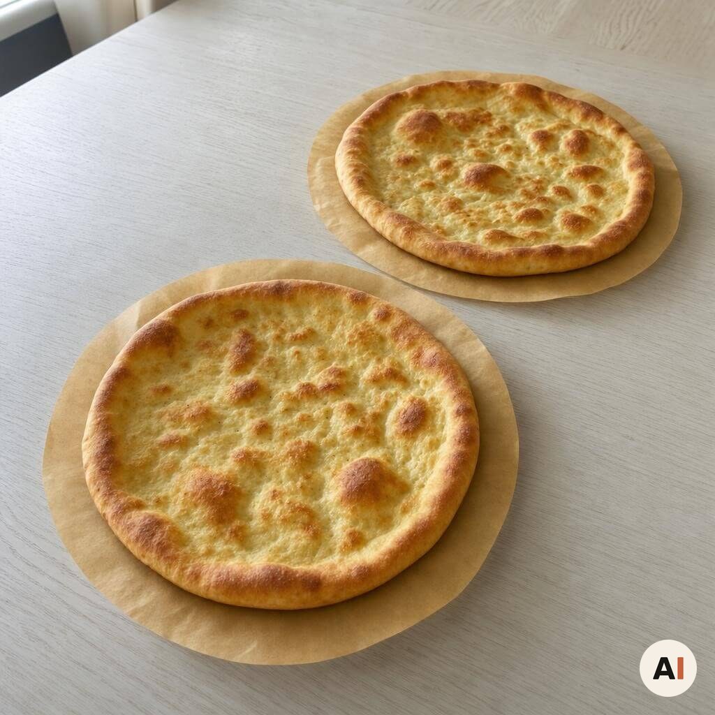 Bagte pizzabunde køler af før fyldet fordeles til dessertpizza i min airfryer