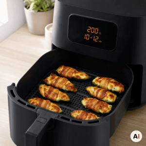 Jalapeno poppers tilberedes med ostesiden opad i min airfryer