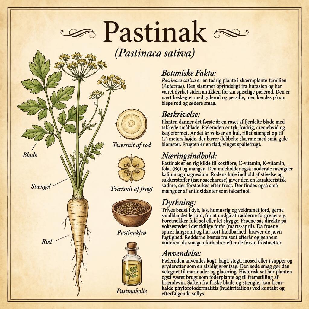 Pastinak factsheet – fakta om pastinak