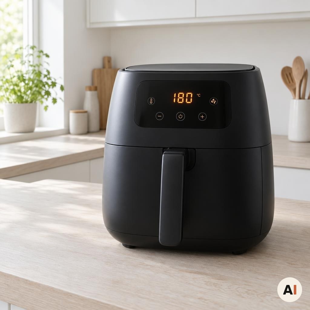 Airfryeren forvarmes til 180 grader