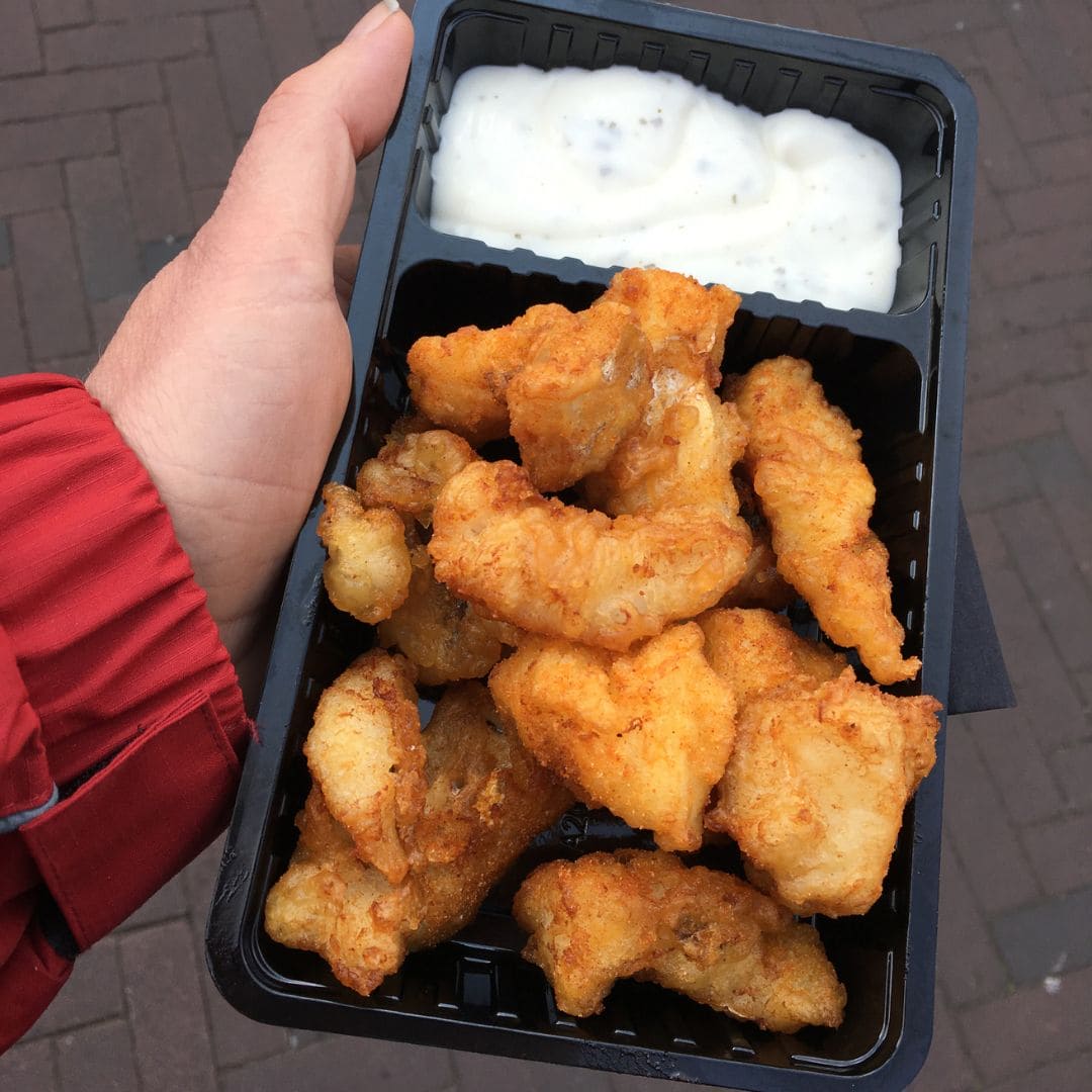 Indbagte torskestykker i airfryer