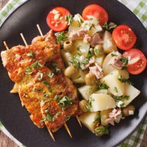 Spyd med marineret svinekød lavet i min airfryer