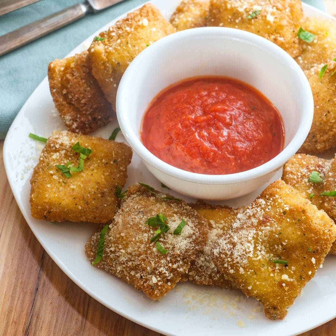 Ristede ravioli i airfryer