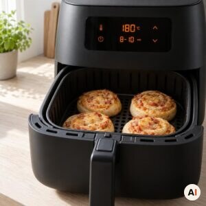 Pizzasnegle tilberedes ved 180 grader i min airfryer