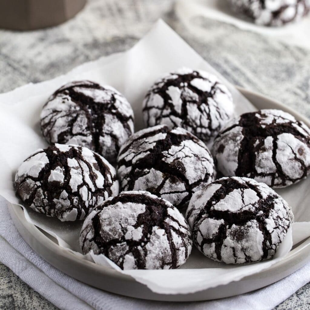 Chocolate crinkle cookies bagt i airfryer