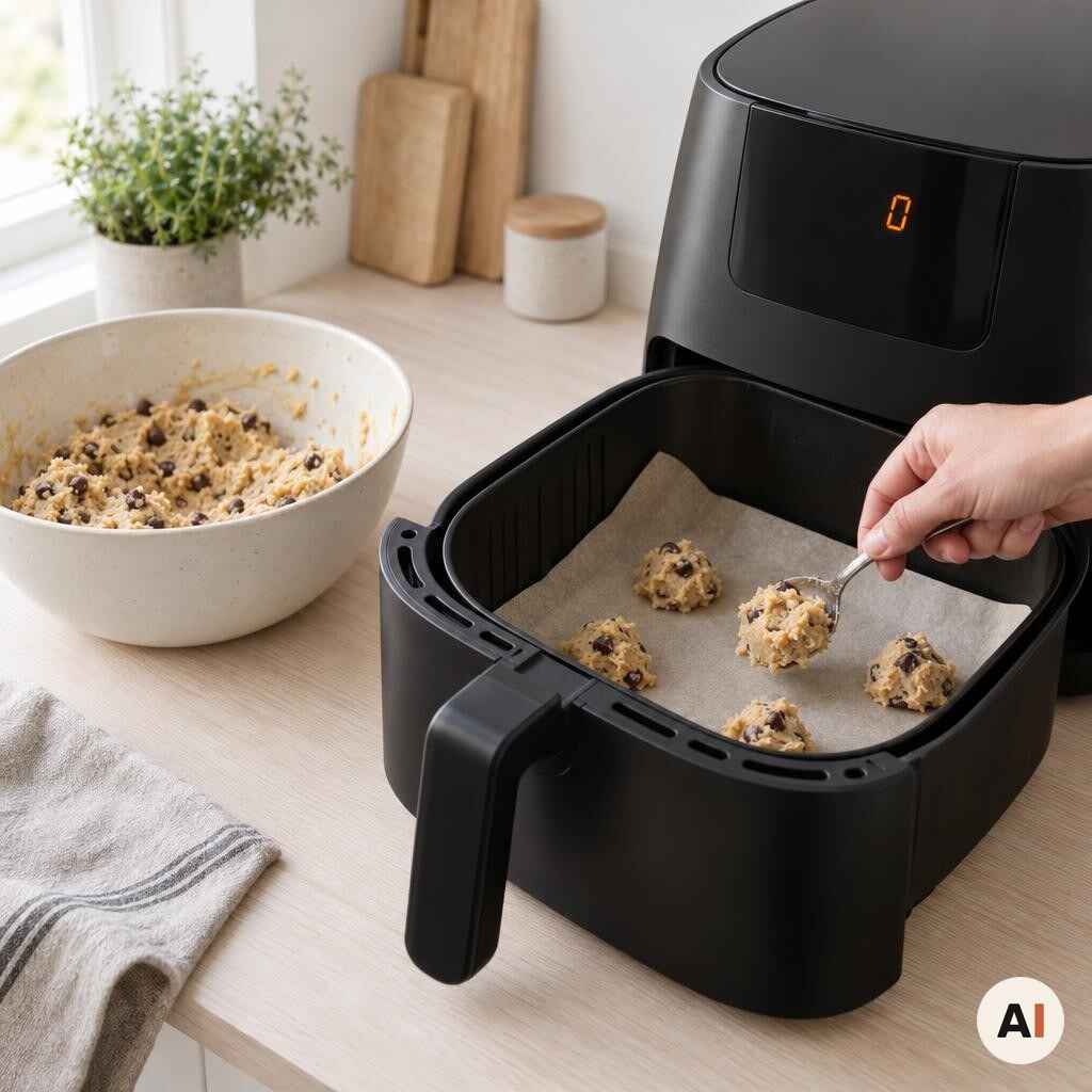 Rå cookies formes med afstand i min airfryer