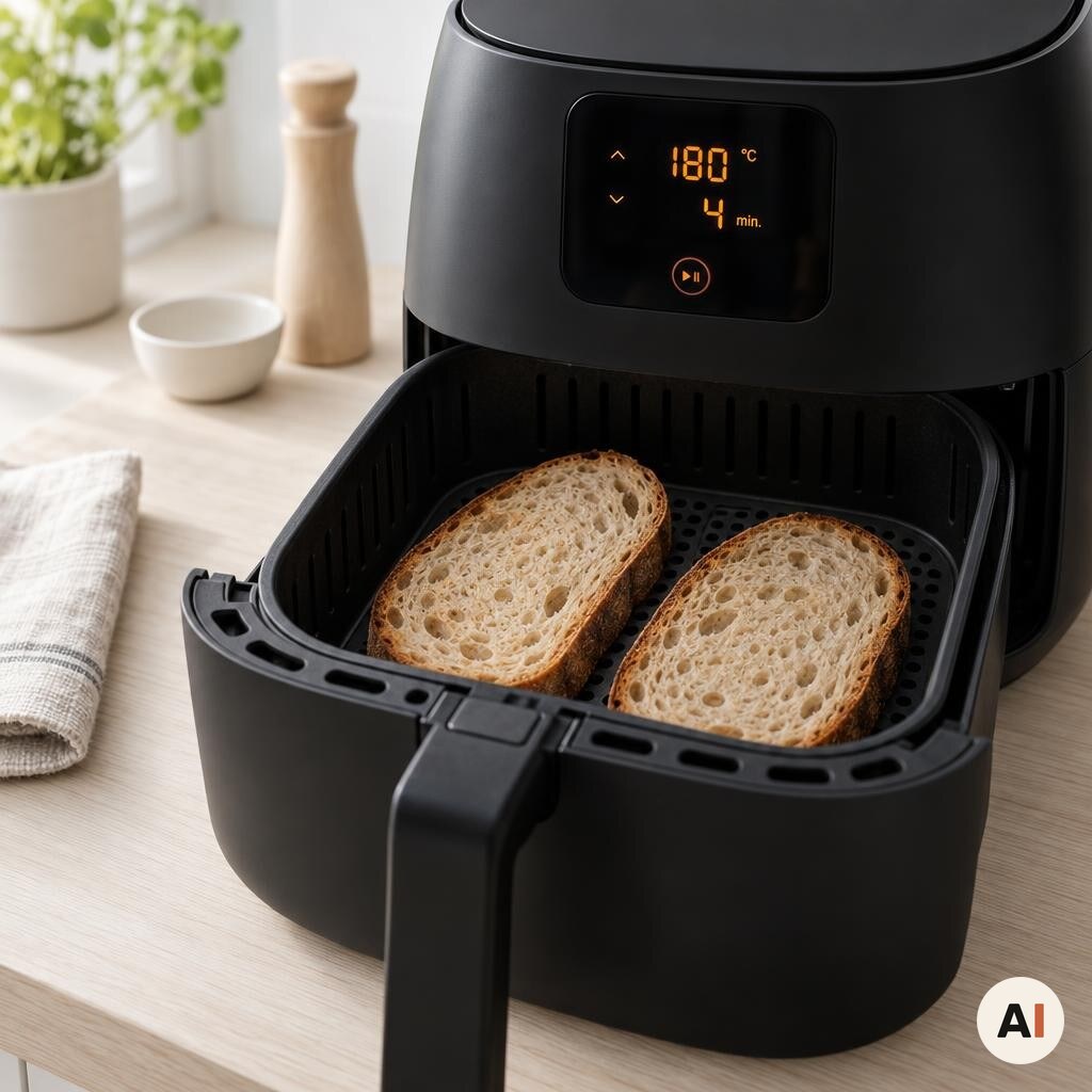Surdejsbrod ristes i min airfryer ved 180 grader