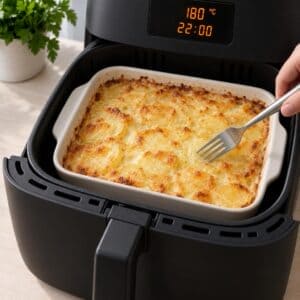 Gratinen bages ved 180 grader i min airfryer