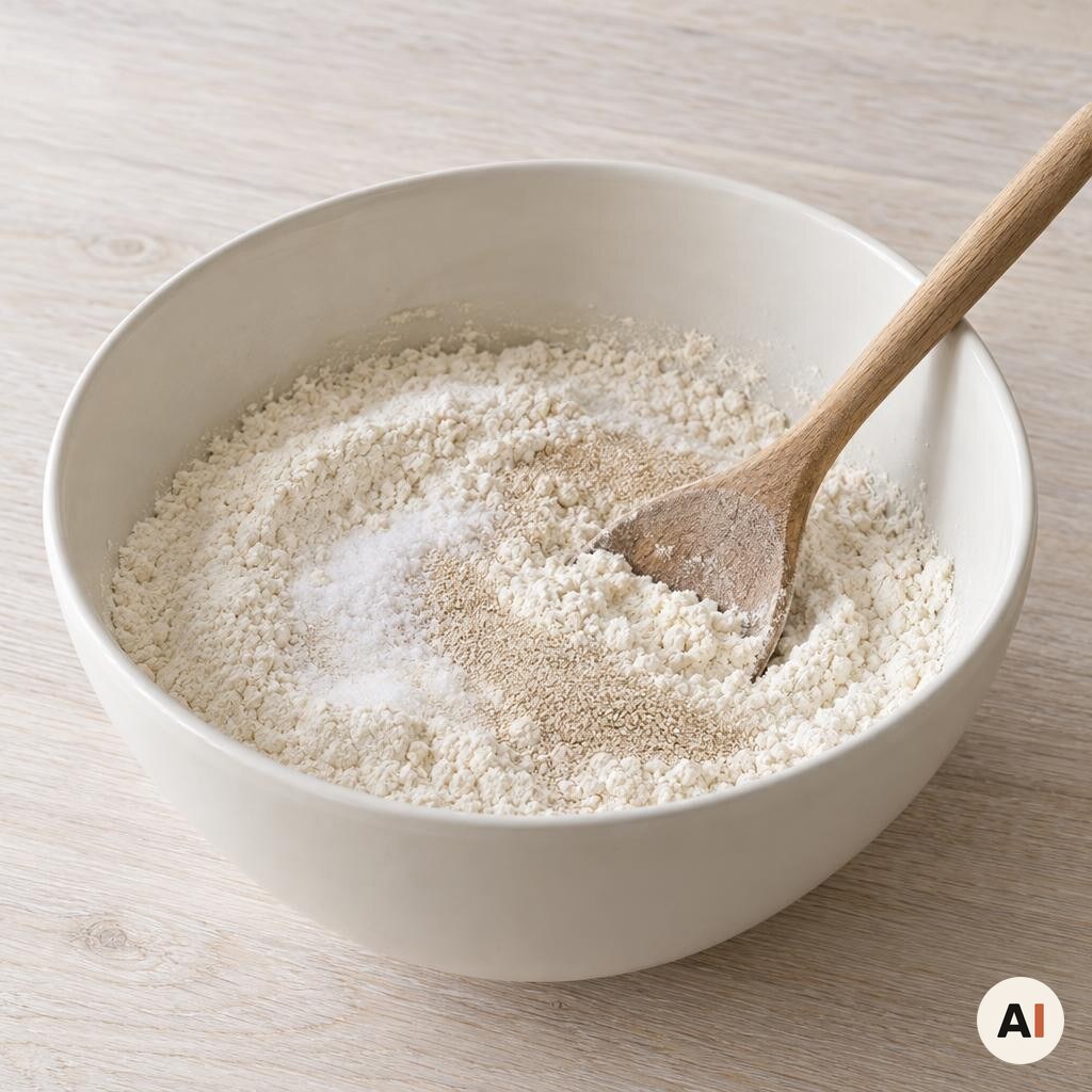 Torre ingredienser blandes i en skål til bagels