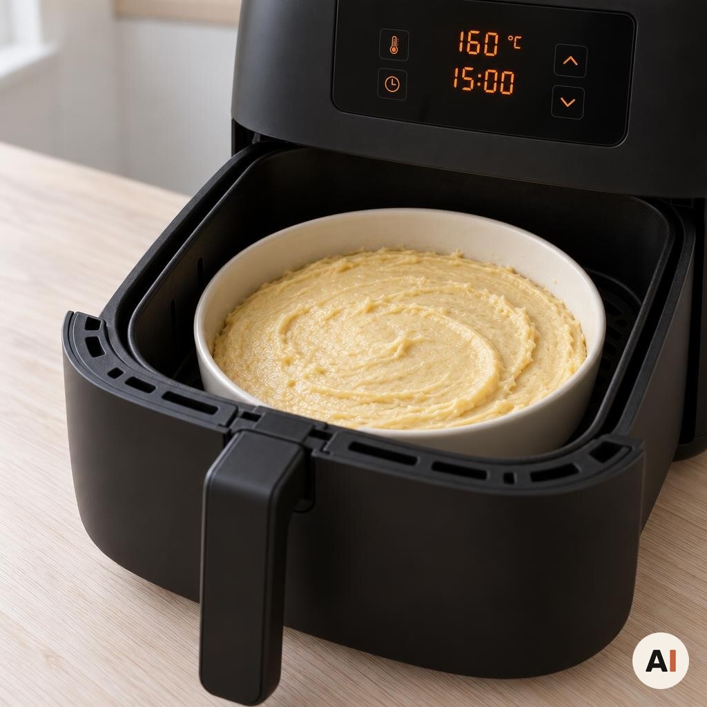 Citronkagen bager i min airfryer ved 160 grader