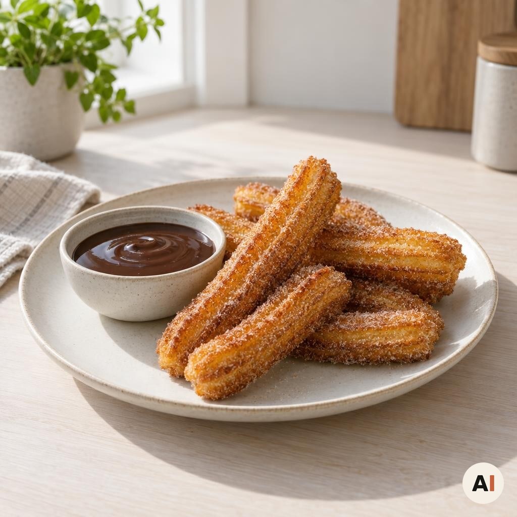 Churros serveres straks med dyppesauce