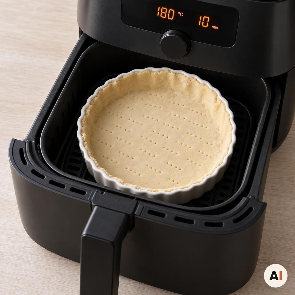Tartebunden forbages i min airfryer ved 180 grader i 10 minutter