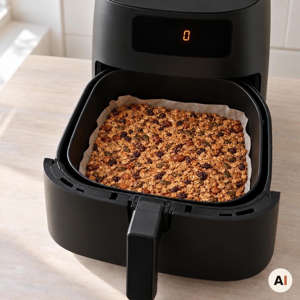 Müslipladen køler helt af i min airfryer