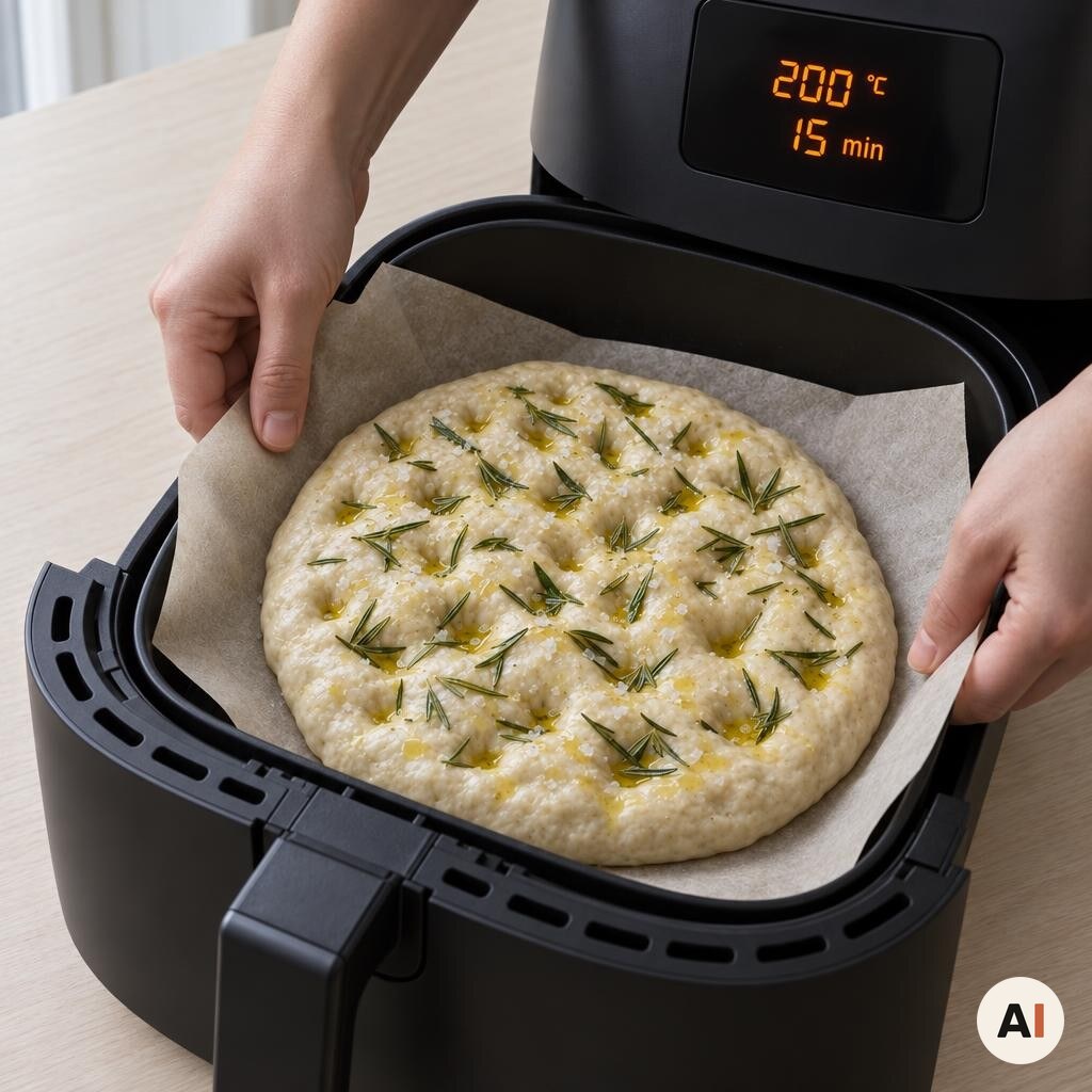 Focaccia bages ved 200 grader i min airfryer