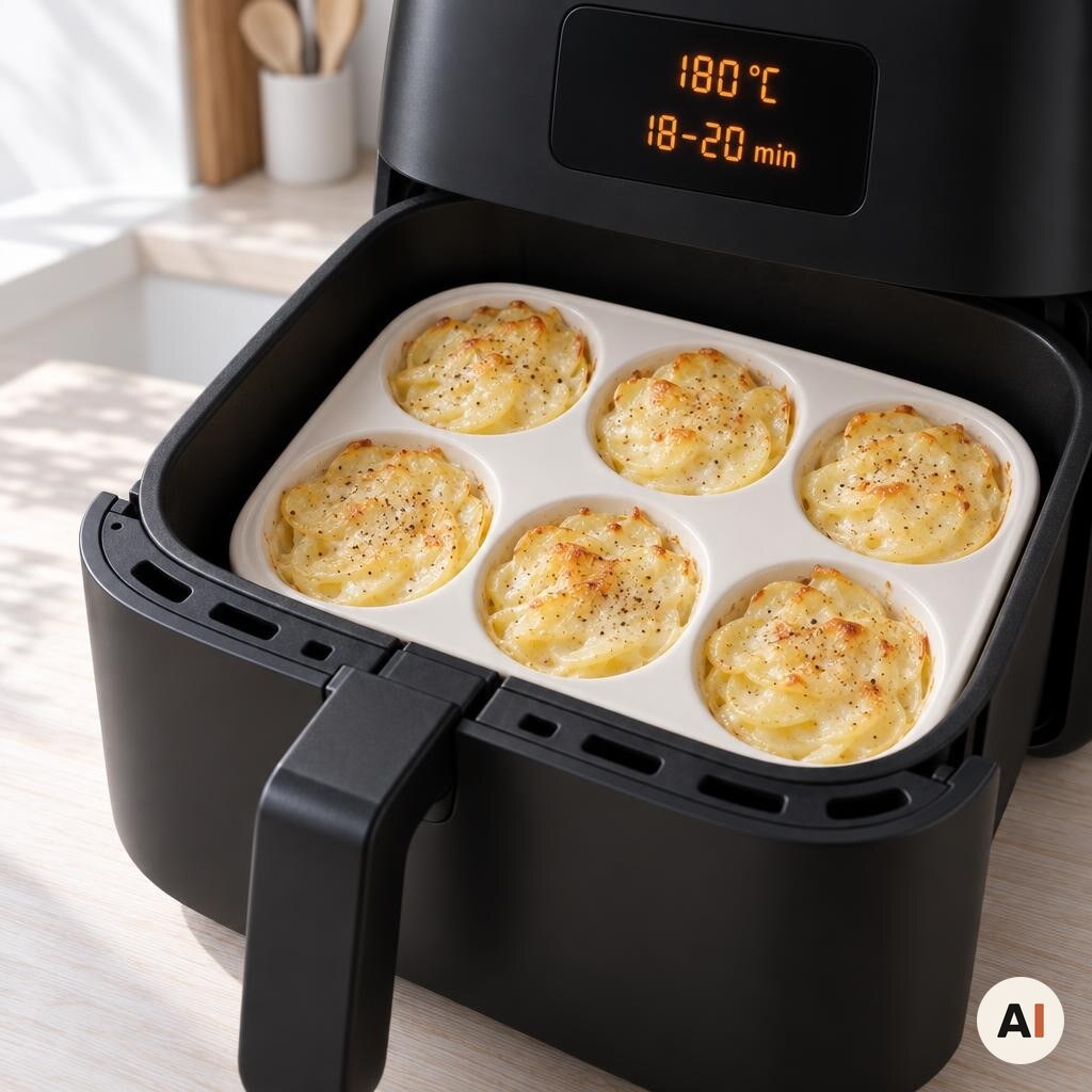 Kartoffelgratin tilberedes i min airfryer ved 180 grader