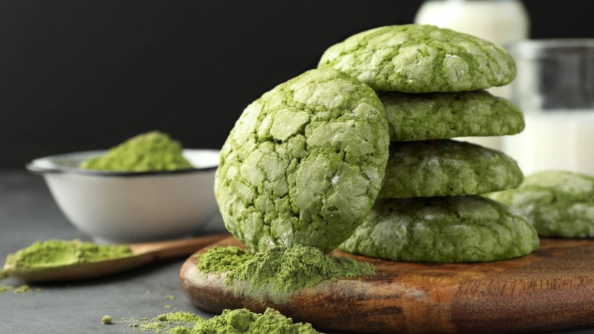Sprød kant og bløde og seje indeni matcha cookies